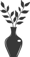 AI generated Silhouette Scandinavian Unique Vase black color only vector