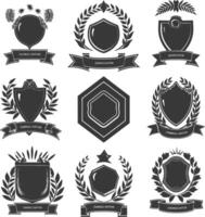 AI generated Silhouette Vintage retro vector badges and labels black color only