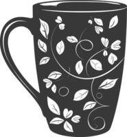 AI generated Silhouette Scandinavian Unique Mug black color only vector