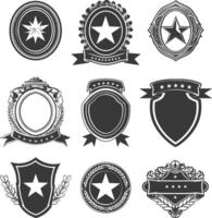 AI generated Silhouette Vintage retro vector badges and labels black color only