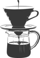 AI generated silhouette Vietnam drip coffee ready to drink black color only vector