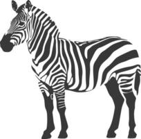 AI generated Silhouette zebra animal black color only vector