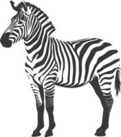 AI generated Silhouette zebra animal black color only vector