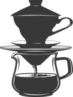 AI generated silhouette Vietnam drip coffee ready to drink black color only vector