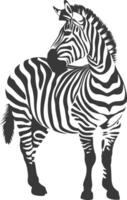 AI generated Silhouette zebra animal black color only vector