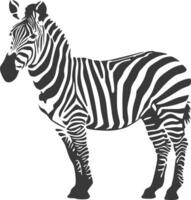 AI generated Silhouette zebra animal black color only vector