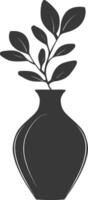 AI generated Silhouette Scandinavian Unique Vase black color only vector