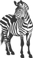 AI generated Silhouette zebra animal black color only vector