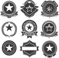 AI generated Silhouette Vintage retro vector badges and labels black color only