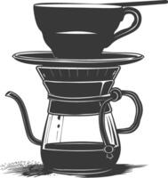 AI generated silhouette Vietnam drip coffee ready to drink black color only vector