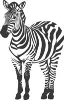 AI generated Silhouette zebra animal black color only vector