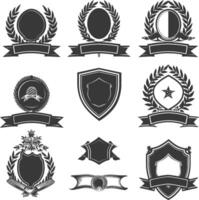 AI generated Silhouette Vintage retro vector badges and labels black color only