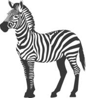 AI generated Silhouette zebra animal black color only vector