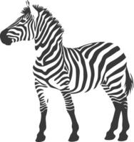 AI generated Silhouette zebra animal black color only vector