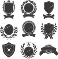 AI generated Silhouette Vintage retro vector badges and labels black color only