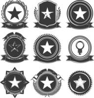 AI generated Silhouette Vintage retro vector badges and labels black color only