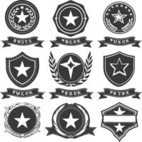 AI generated Silhouette Vintage retro vector badges and labels black color only