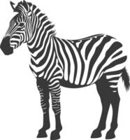 AI generated Silhouette zebra animal black color only vector