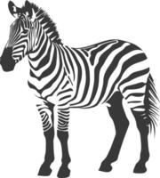 AI generated Silhouette zebra animal black color only vector