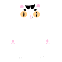 carino bianca gatto o divertente gatto portafortuna personaggio kawaii cartone animato illustrazione carino gatto gatto etichetta carino elemento png