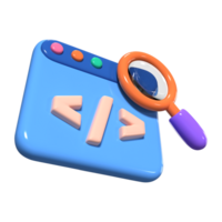 inspecter élément 3d illustration icône png