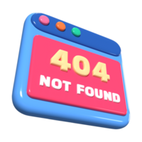 404 inte hittades 3d illustration ikon png