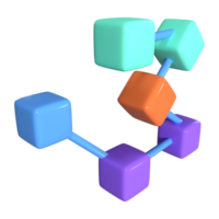 blockchain 3d illustratie icoon png