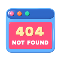 404 Not Found 3D Illustration Icon png