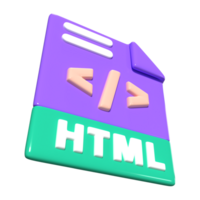 html fichier 3d illustration icône png