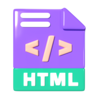 HTML File 3D Illustration Icon png