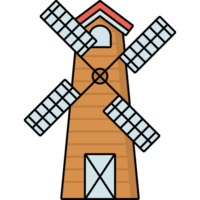 Windmill Illustration Isolated PNG