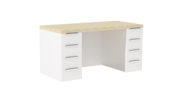 oficina blanco mesa en minimalista escandinavo estilo 3d hacer png