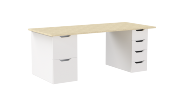 Office workplace desk in minimalist scandinavian style 3d render png