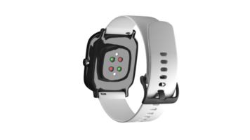 Smart watch device with white belt back side view png