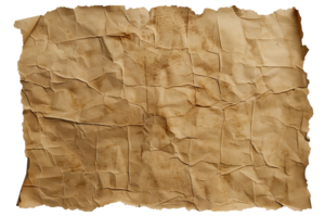 AI generated Crumpled craft paper with ragged edges png