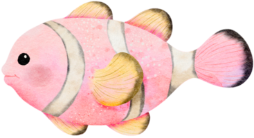 vattenfärg hand dragen illustration av nemo fisk i rosa Färg png