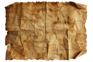 AI generated Crumpled craft paper with ragged edges png