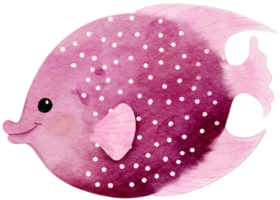 vattenfärg hand dragen illustration av hav fisk i rosa Färg png