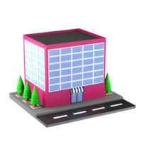 3D illustration of a building and architecture concept. Object on a transparent background png