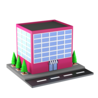 3D illustration of a building and architecture concept. Object on a transparent background png