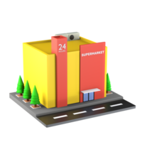 3D illustration of a building and architecture concept. Object on a transparent background png