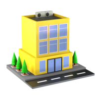 3D illustration of a building and architecture concept. Object on a transparent background png