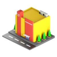 3D illustration of a building and architecture concept. Object on a white background png