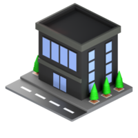 3d illustration de une bâtiment et architecture concept. objet sur une transparent Contexte png