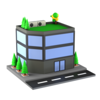 3D illustration of a building and architecture concept. Object on a transparent background png