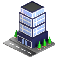 3D illustration of a building and architecture concept. Object on a transparent background png