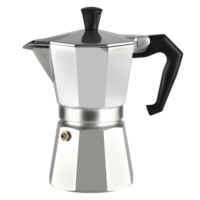 AI generated Metal geyser coffee maker isolated image png