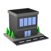 3D illustration of a building and architecture concept. Object on a transparent background png