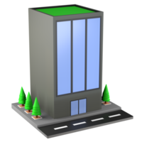 3d illustratie van een gebouw en architectuur concept. voorwerp Aan een transparant achtergrond png