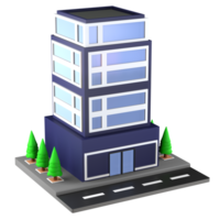 3D illustration of a building and architecture concept. Object on a transparent background png